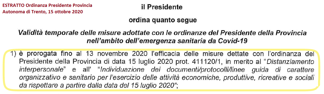 Disposizioni In Materia Di Contenimento E Gestione Dell Emergenza Da Covid 19 Cori Trentino